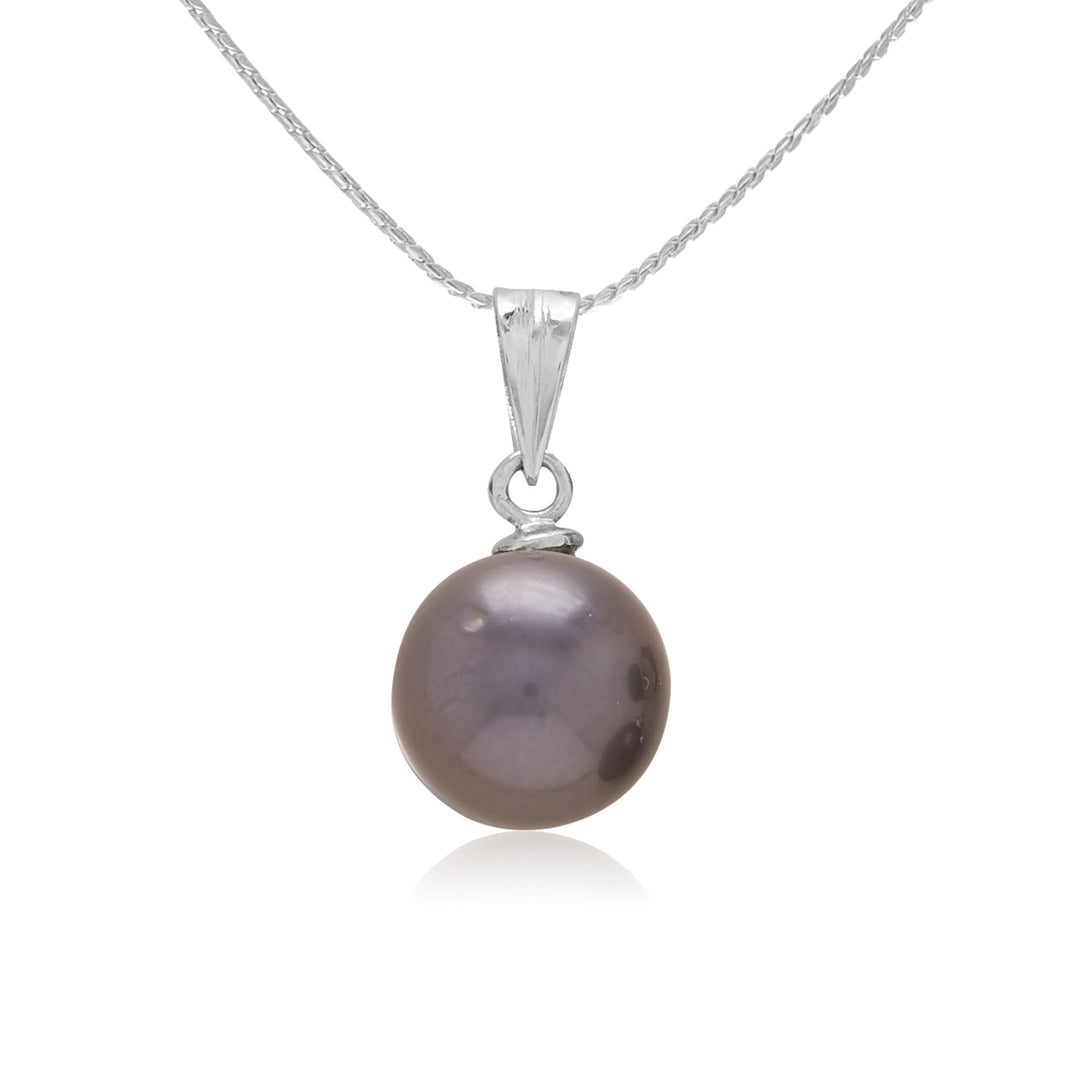 Black (Tahitian) Pearl Pendant & Earrings Sets in White Gold-GPTP003 KrishnaPearlsandJewellers