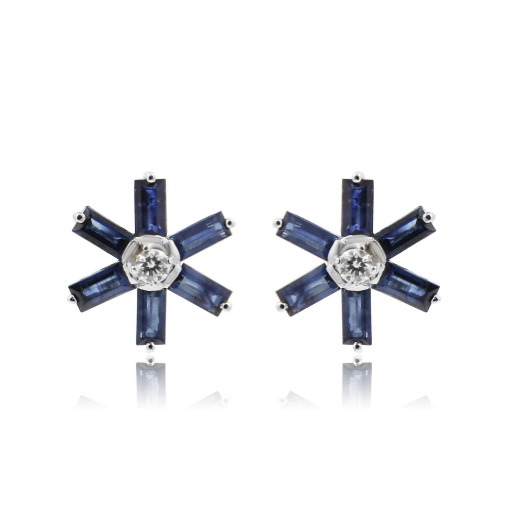 Blue Sapphire Earrings -GTBS204 KrishnaPearlsandJewellers