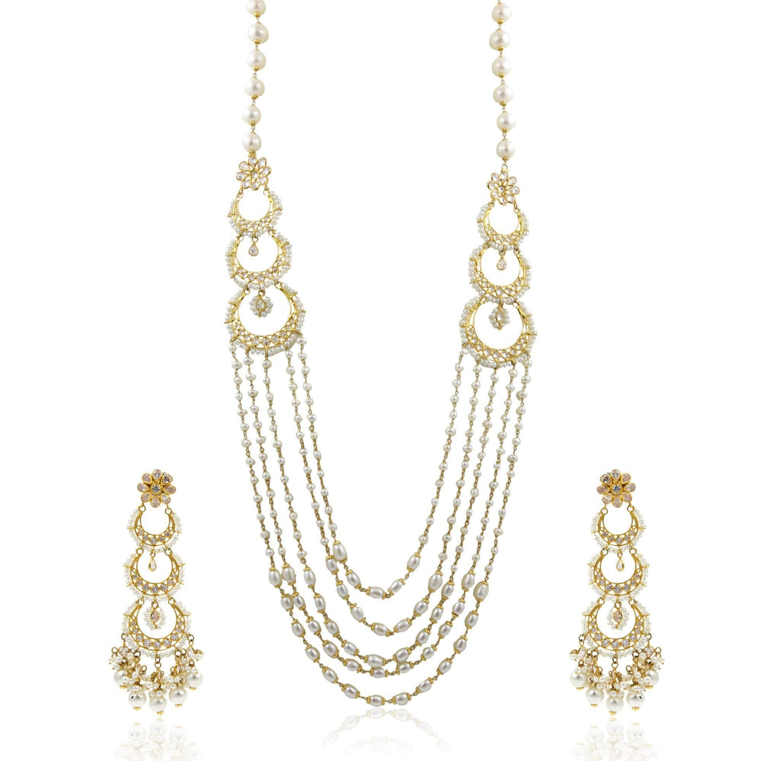 Chandbali Earrings Gold -GSPS961 KrishnaPearlsandJewellers