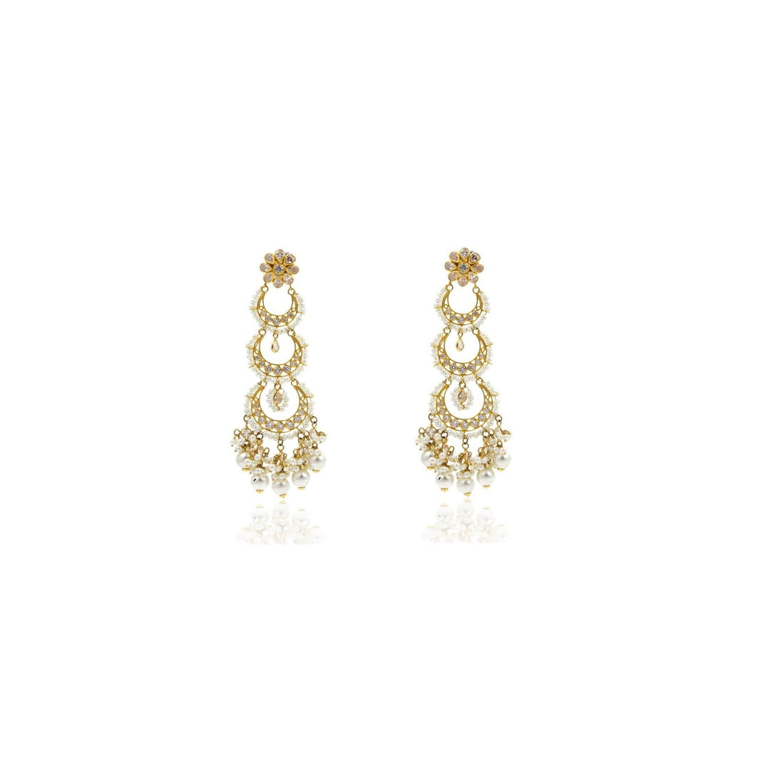 Chandbali Earrings Gold -GSPS961 KrishnaPearlsandJewellers