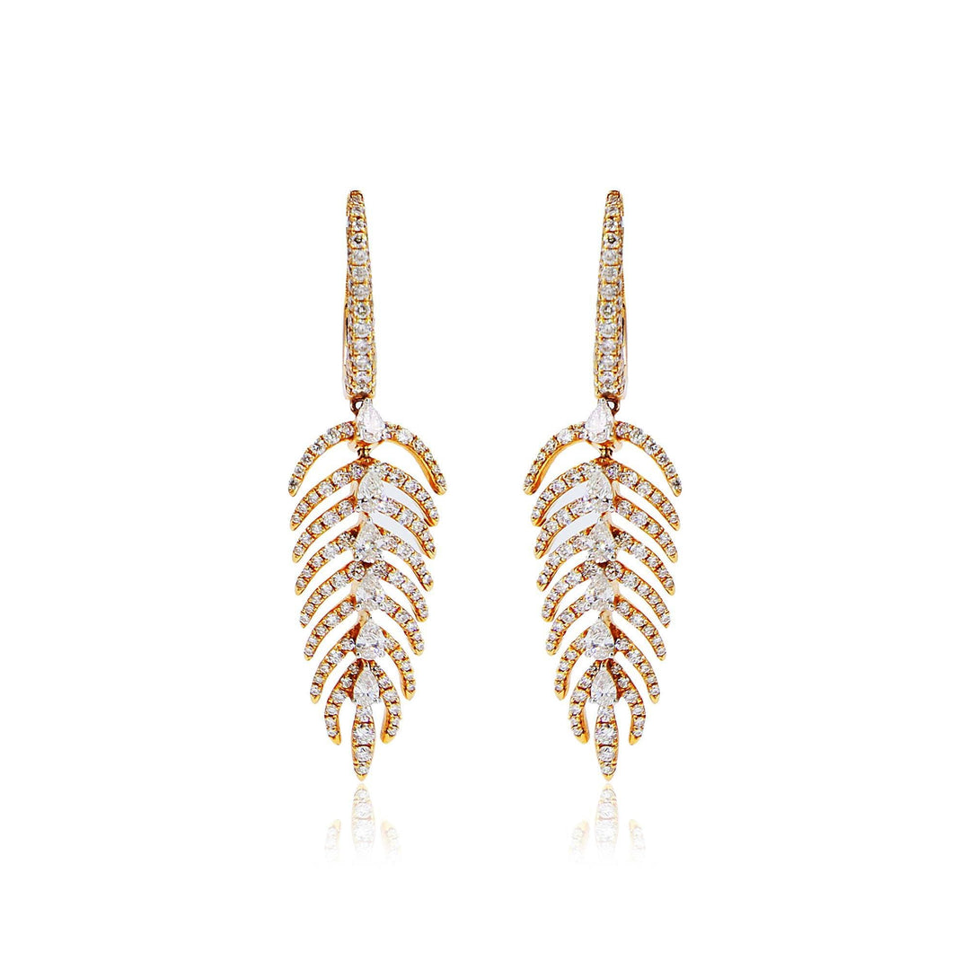 Diamond -Leaf Earrings -GTD1431 KrishnaPearlsandJewellers