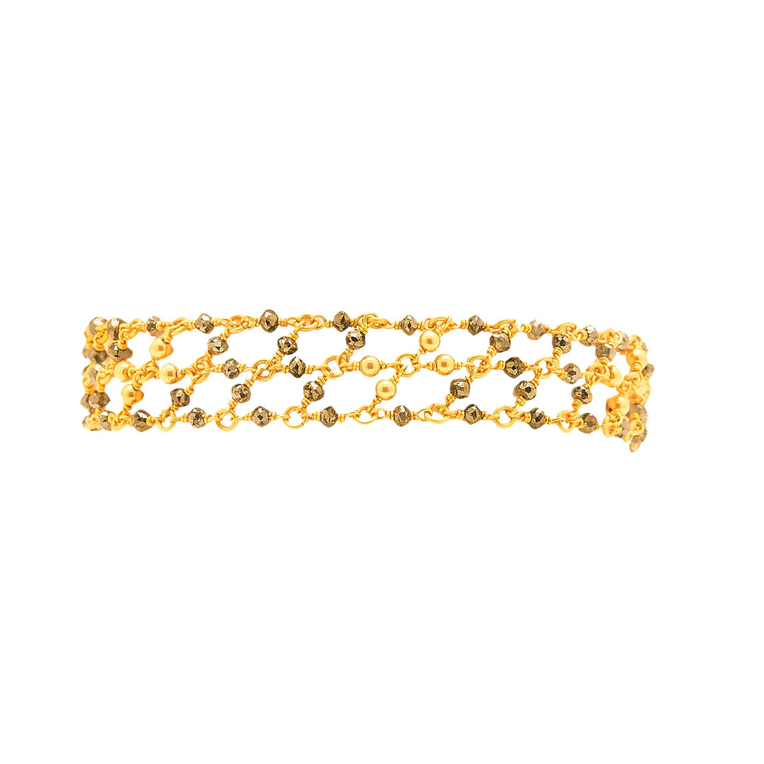 GOLD BLACK DIAMOND BEADS BRACELET - GBBD004