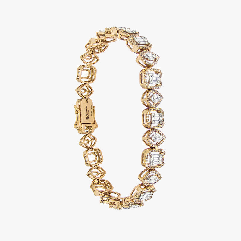 Gold Bracelet Diamond  Yellow Gold