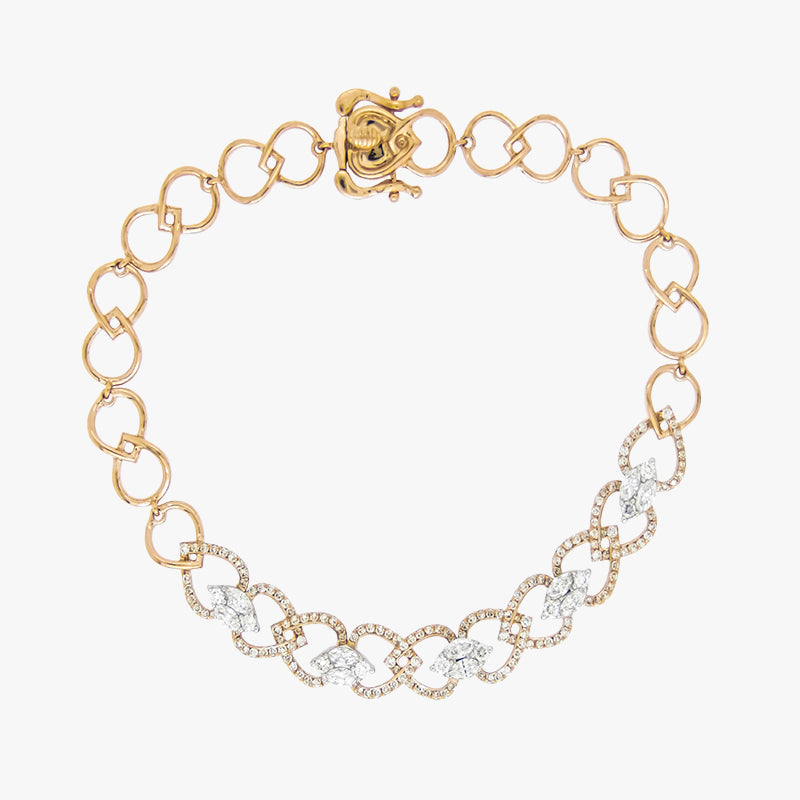 Gold Bracelet Diamond  Yellow Gold