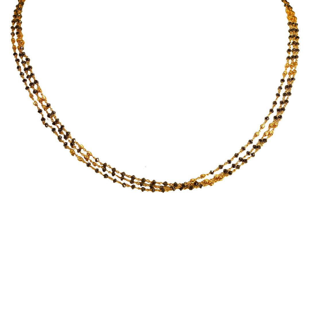Gold Chain with Black Dimonds -GCB0134