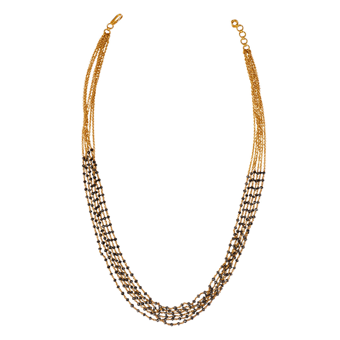 gold chain with black diamonds GCB0149