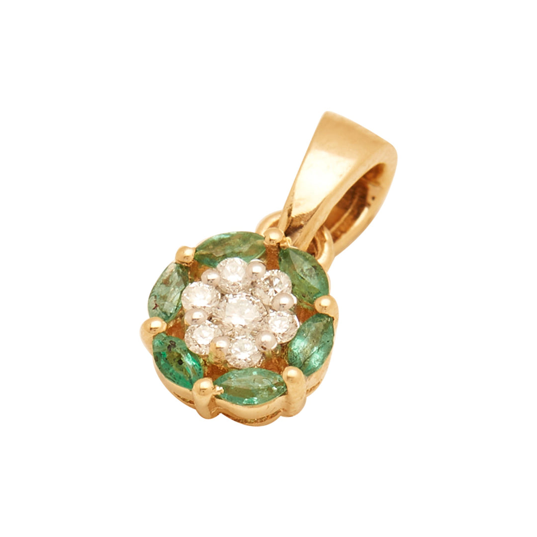 GOLD EMERALD DIAMOND TOPS WITH PENDANTS - GPE0148