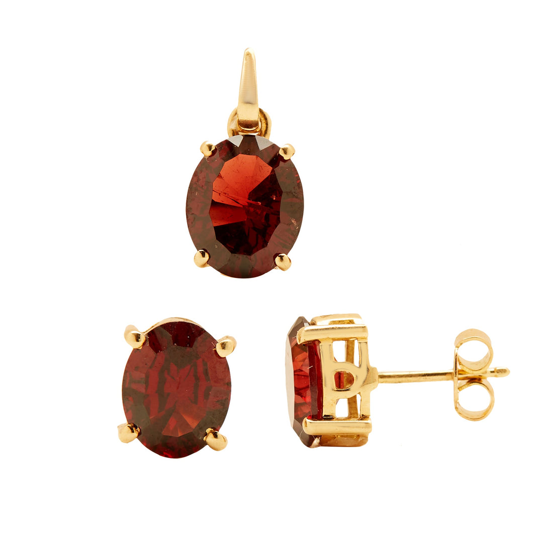 GOLD GARNET SEMI PRECIOUS TOPS WITH PENDANT - GPSM388