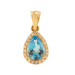 Load image into Gallery viewer, GOLD SEMI PRECIOUS DIAMOND WITH BLUE TOPAZ TOPS WITH PENDANT - GPSM458