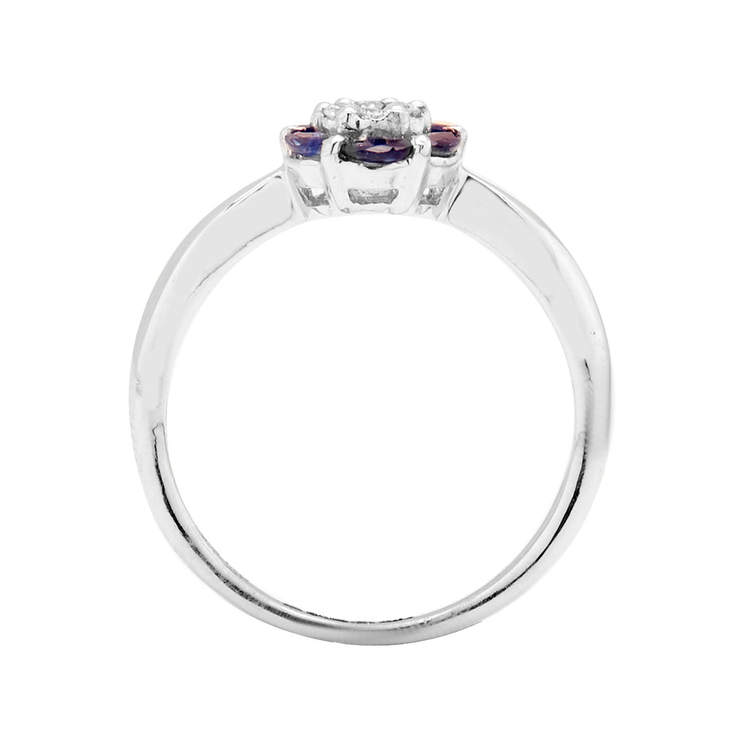 GOLD BLUE SAPPHIRE DIAMOND RING - GRBS280