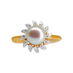 Load image into Gallery viewer, Gold Pearl With Diamond Ring-GRPD177