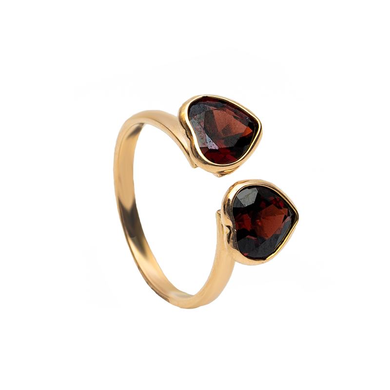 Gold Ring Semi Precious Yellow Gold Garnet S-12 Grsm643