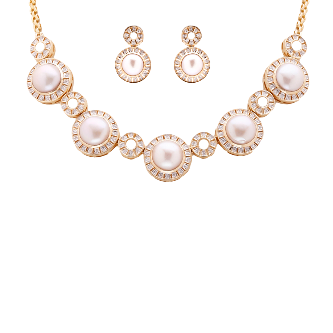 GOLD OFFSET WITH DIAMOND AND PEARLS-GSPD024