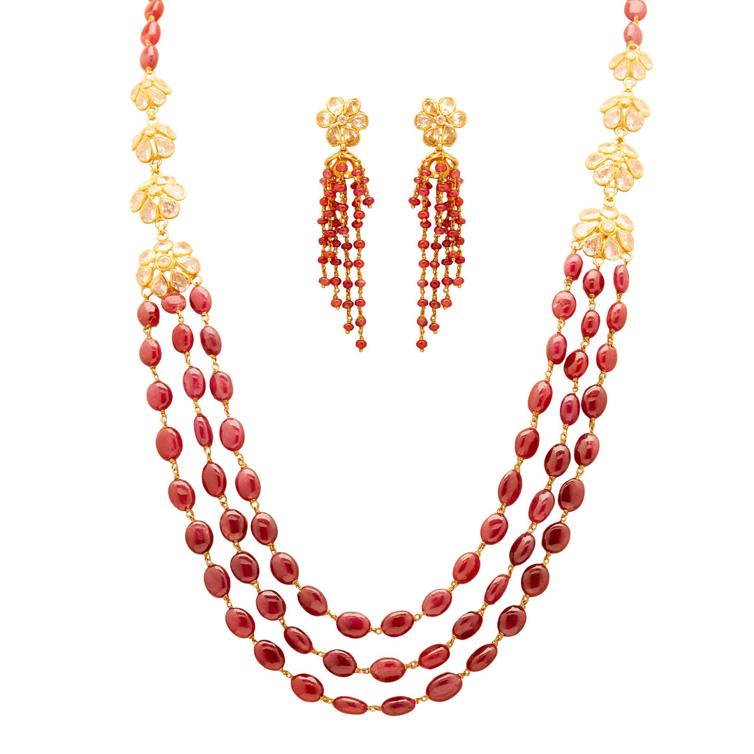 GOLD RUBY CZ HALF-SET - GSR0218