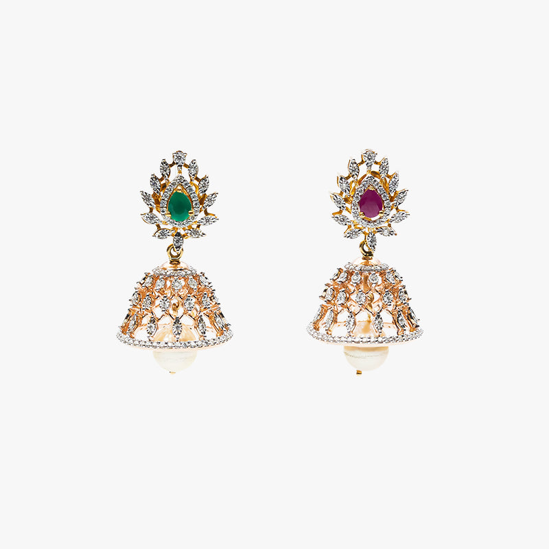 Gold Tops Diamond Jhumka Yellow Gold Gtd2019