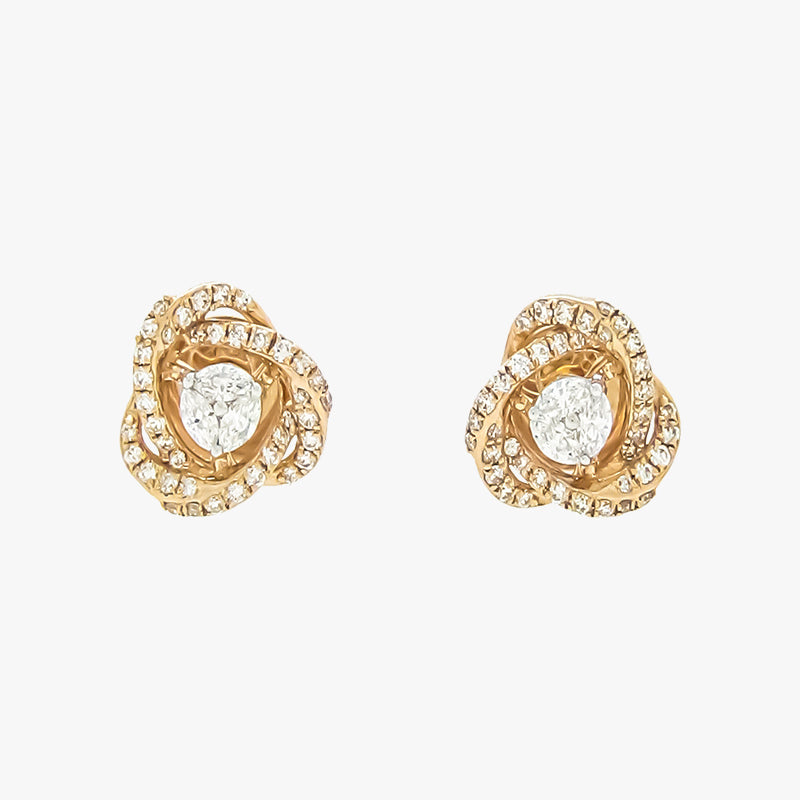 Gold Tops Diamond Studs Yellow Gold