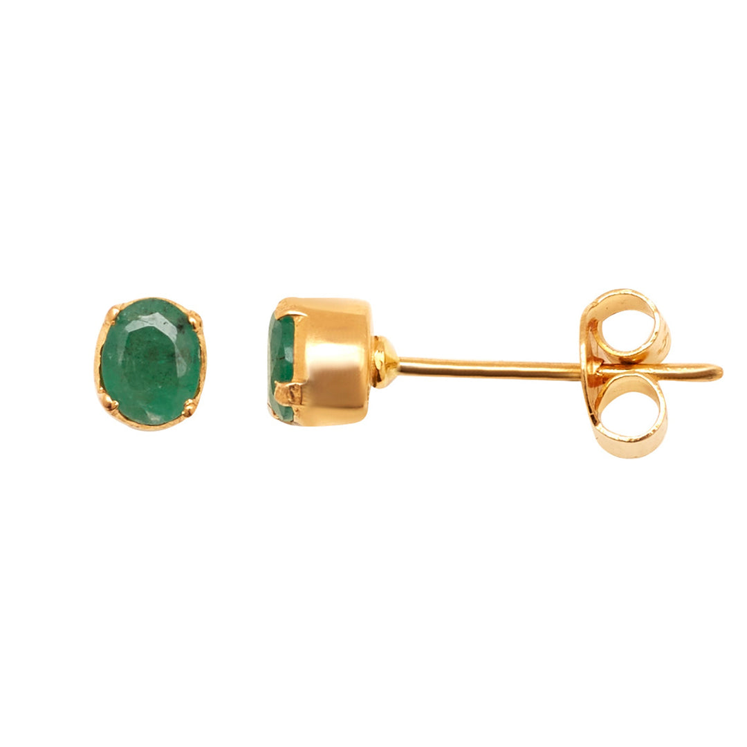 Gold Emerald Stud-GTE0011