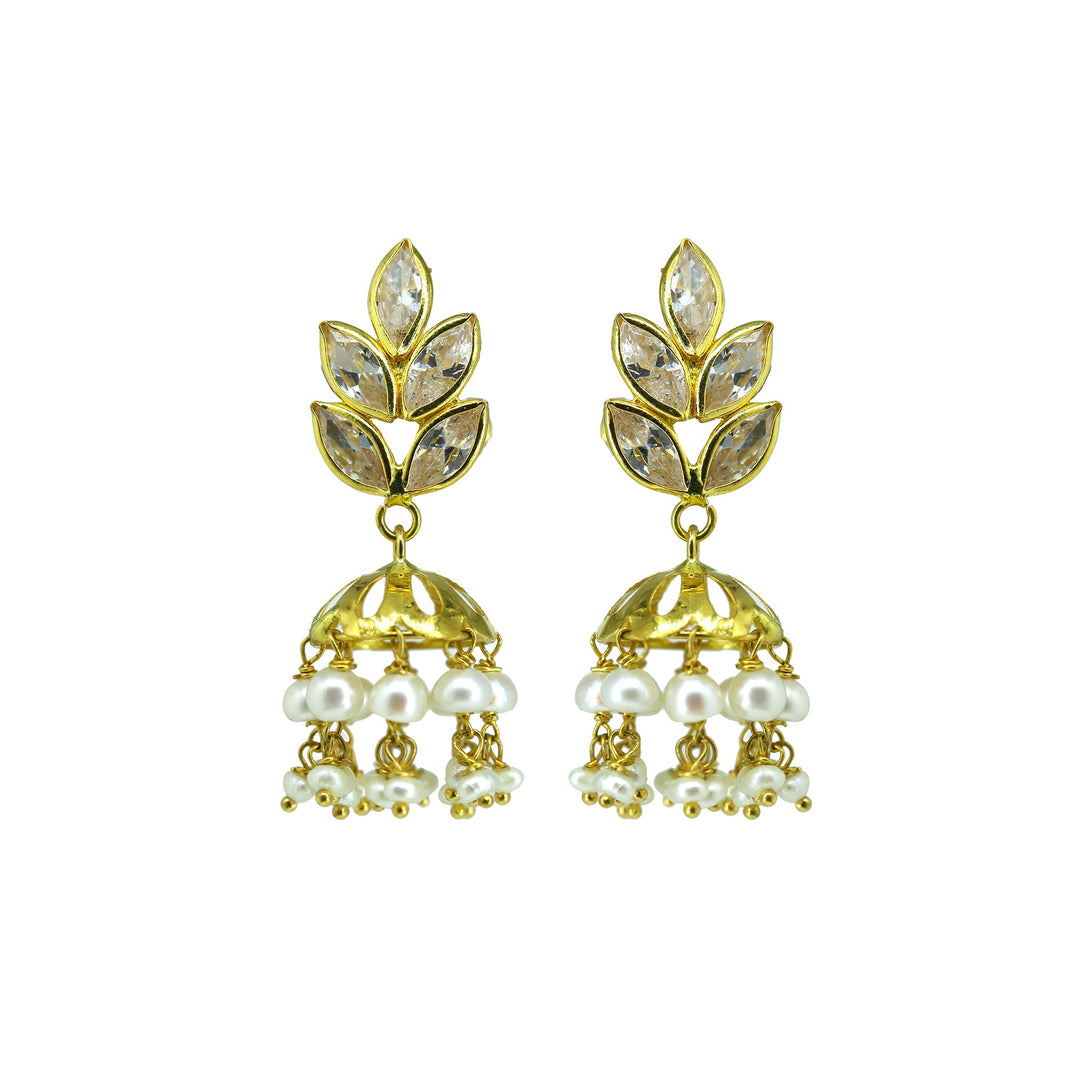Gold Pearls Hanging Earrings -GTP2035
