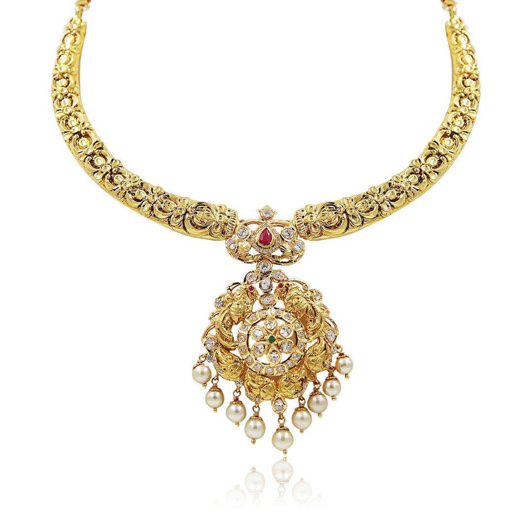 Gold -Kanti Haram -Necklace -PGN0631 KrishnaPearlsandJewellers