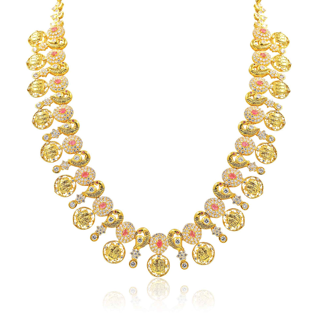 Gold -Kasu Necklace -PGN0487 KrishnaPearlsandJewellers
