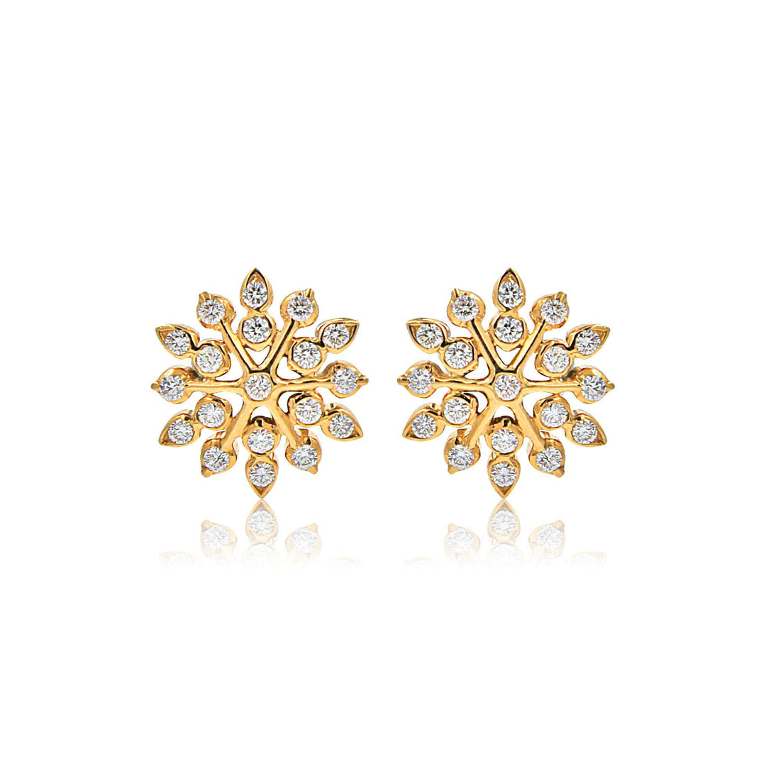 Gold Diamond Earrings -GTD1486 KrishnaPearlsandJewellers