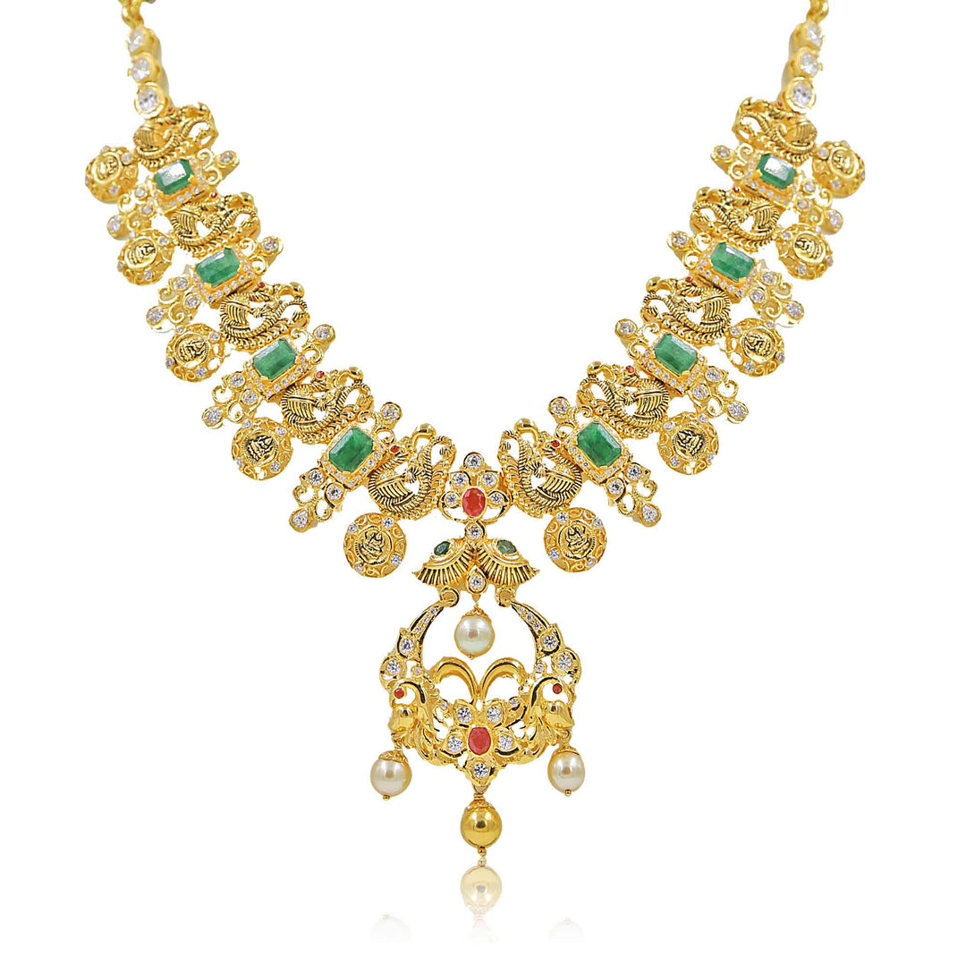 Gold Lakshmi Kasu -Necklace  -PGN0646 KrishnaPearlsandJewellers