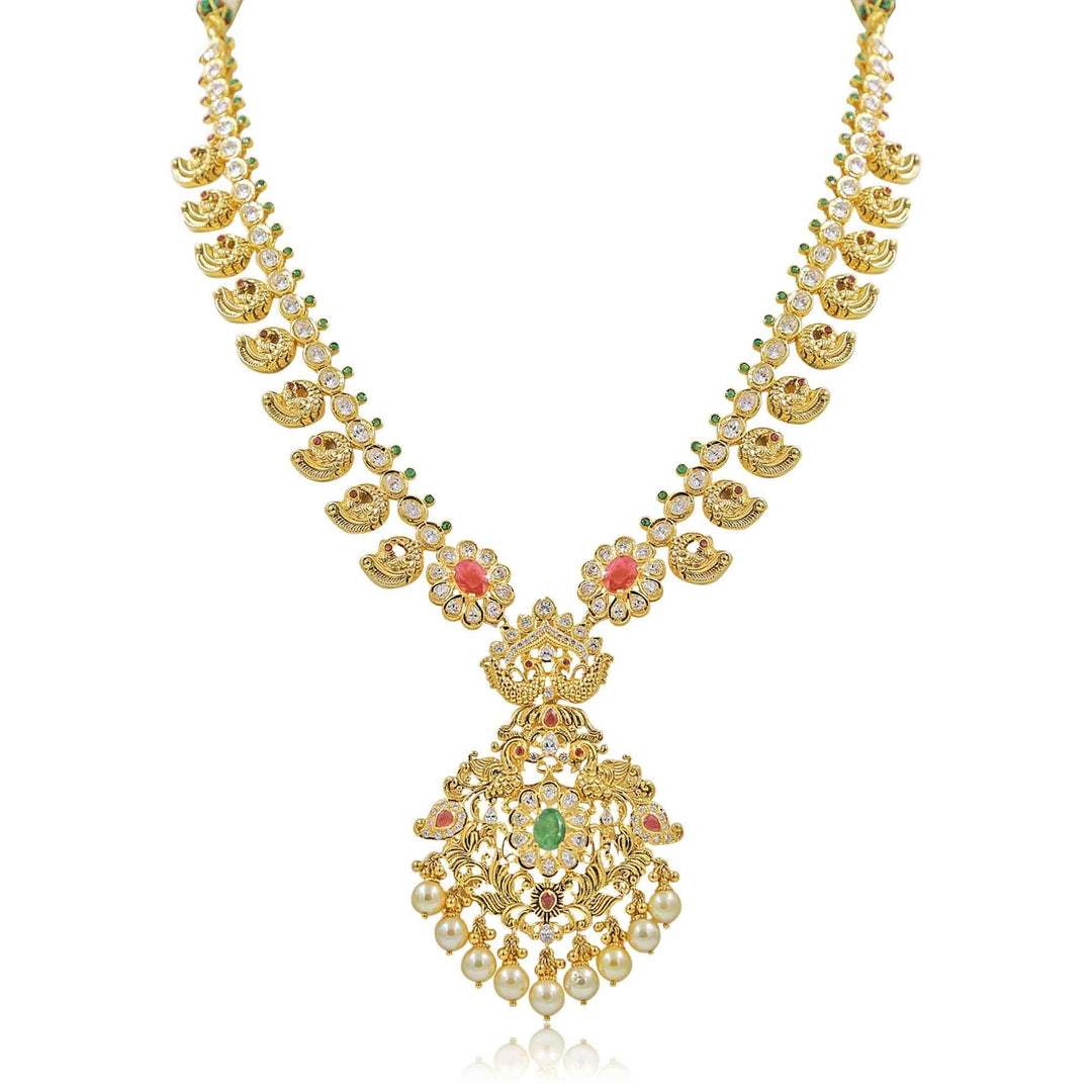 Gold Leaf -Necklace -PGN0643 KrishnaPearlsandJewellers