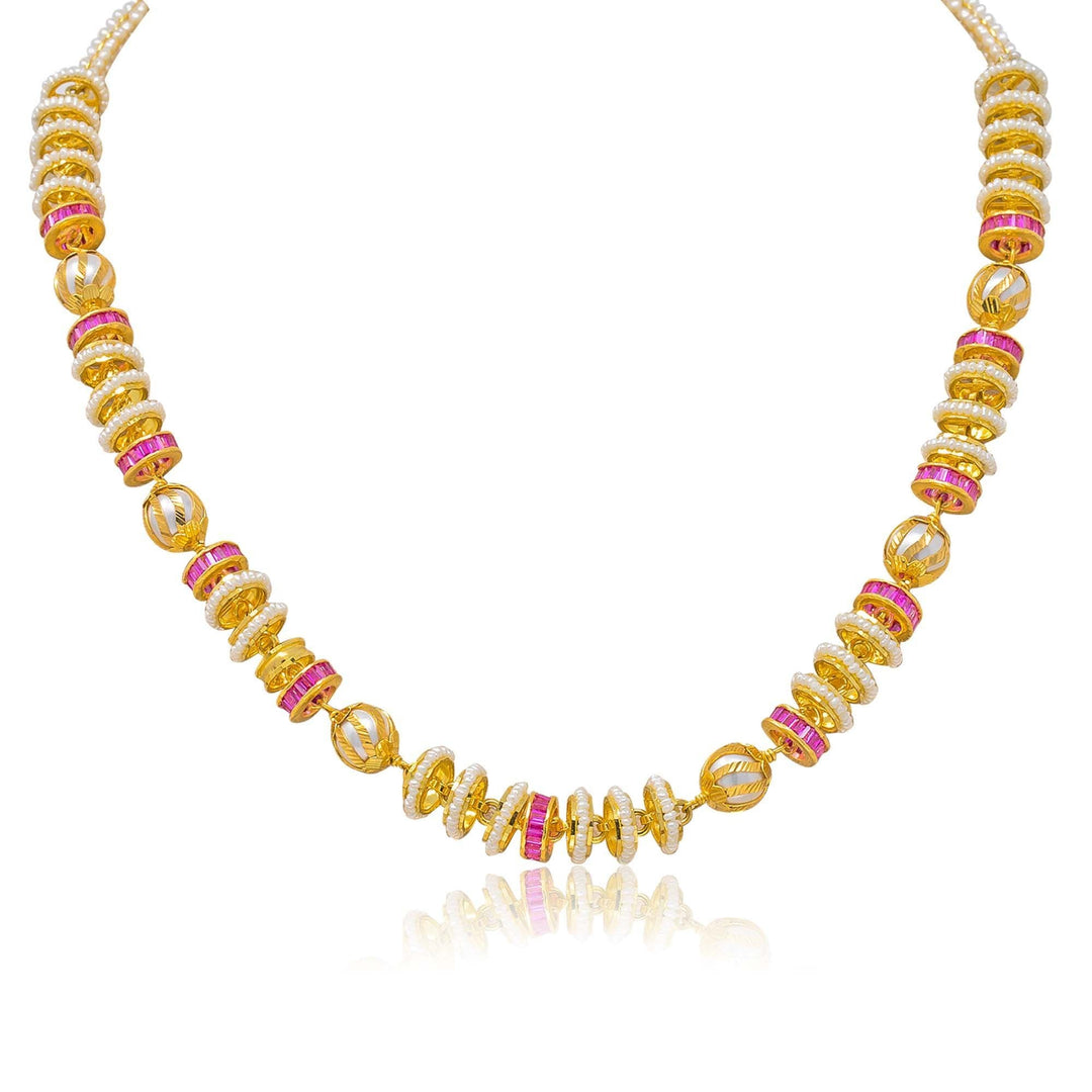 Gold Pearl Set | Ruby Set -GSPS947 KrishnaPearlsandJewellers