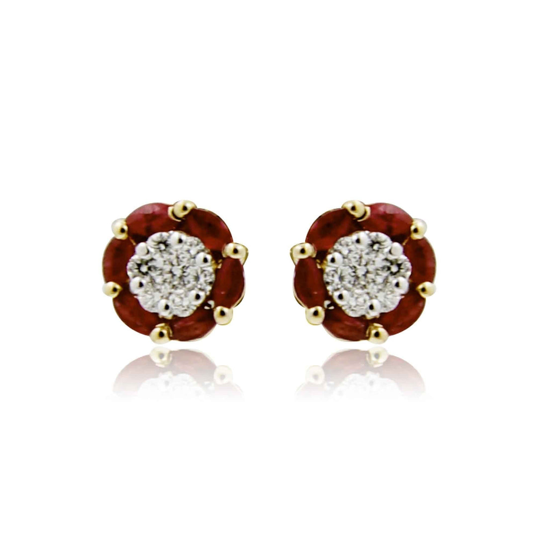 Gold with Diamond Earrings -GTR0009 KrishnaPearlsandJewellers