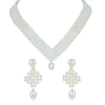 WHITE PEARL NECKLACE SET - H2138 Krishnapearlsandjewellers