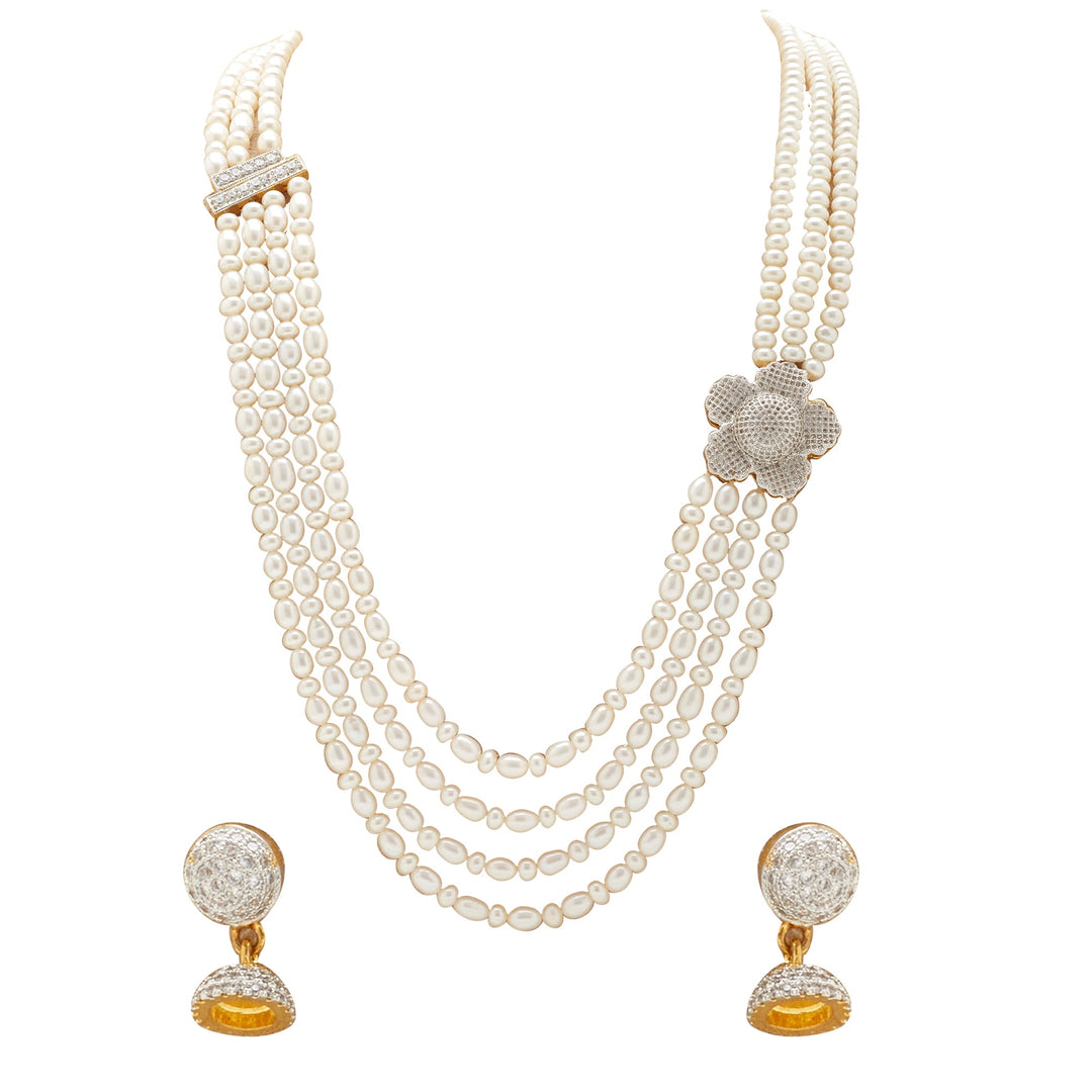 CZs Stone with Pearl Necklace - H2931