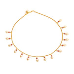 Load image into Gallery viewer, GOLD RUBY BEADS WHITE PEARL CHAIN - GCPS450