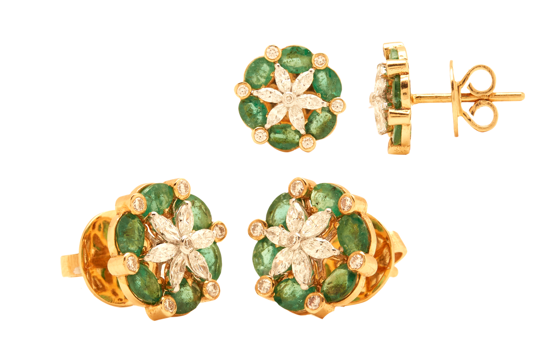 GOLD EMERALD DIAMOND TOPS - GTE0617