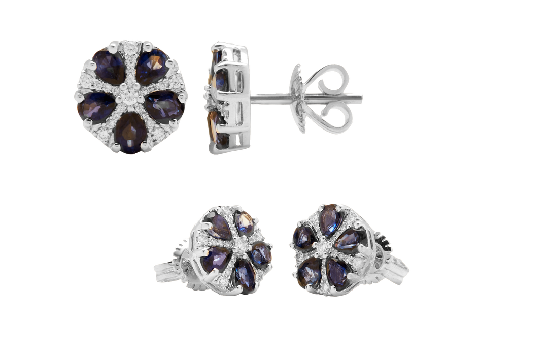 GOLD BLUE SAPPHIRE DIAMOND TOPS - GTBS309