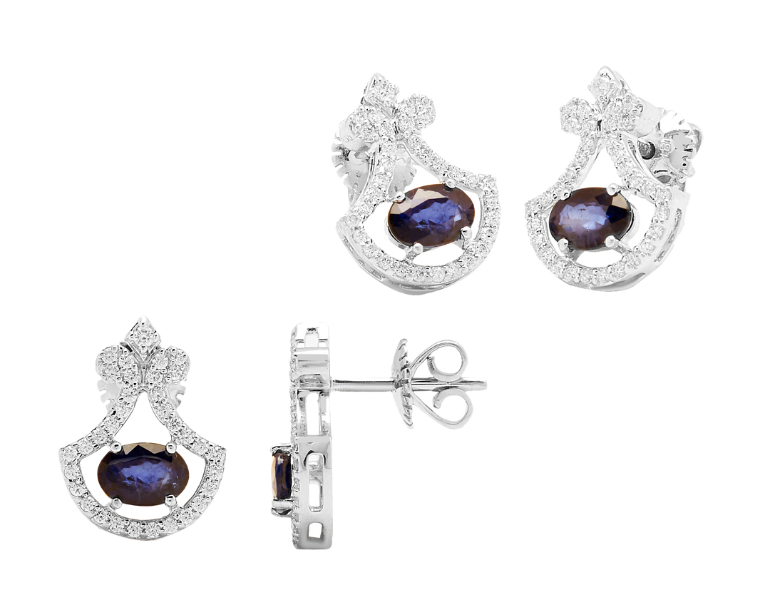 GOLD BLUE SAPPHIRE DIAMOND TOPS - GTBS307