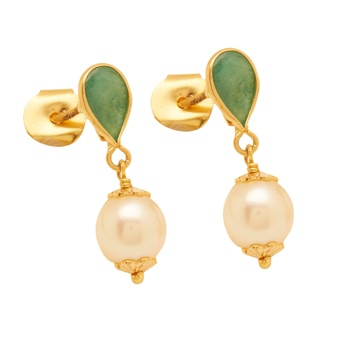 GOLD EMERALD CULTURE PEARL TOPS - GTCU160