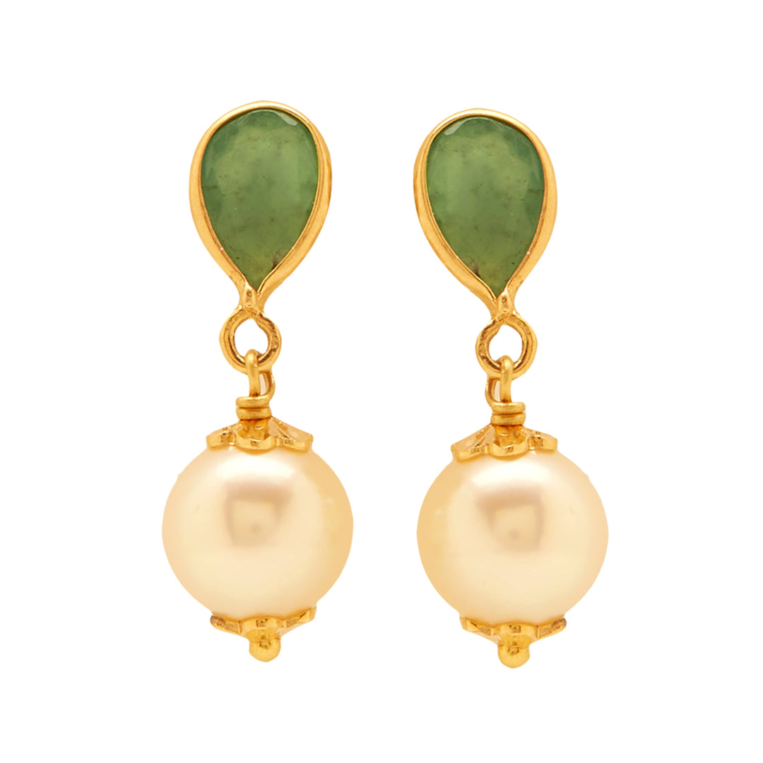GOLD EMERALD CULTURE PEARL TOPS - GTCU160