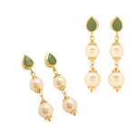 Load image into Gallery viewer, GOLD GREEN STONE CULTURE PEARL TOPS - GTCU180