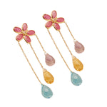 Load image into Gallery viewer, GOLD SEMI-PRECIOUS DIAMOND WITH MULTI STONE TOPS - GTSP495