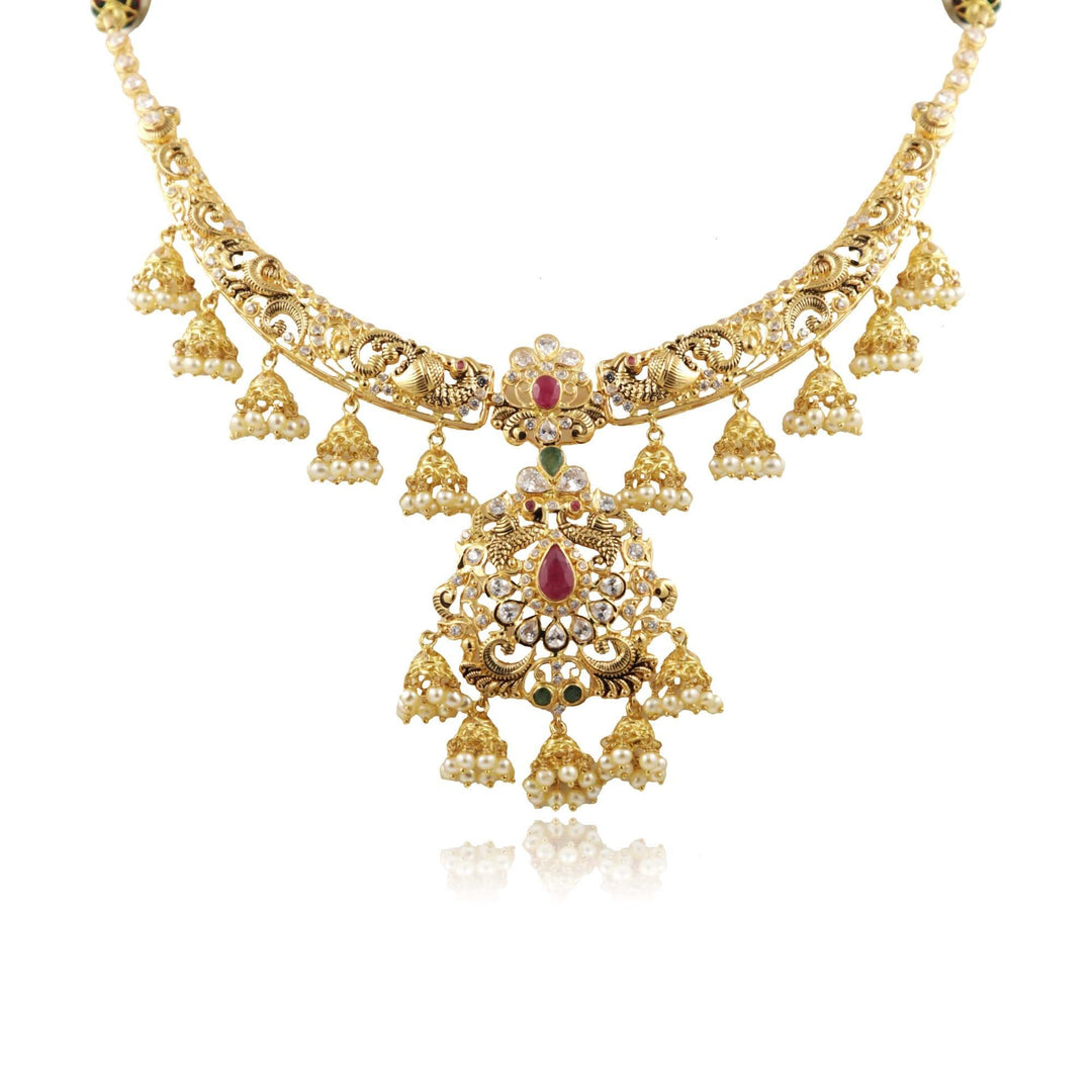 Kanti Gold -Peacock -Necklace -PGN0676 KrishnaPearlsandJewellers