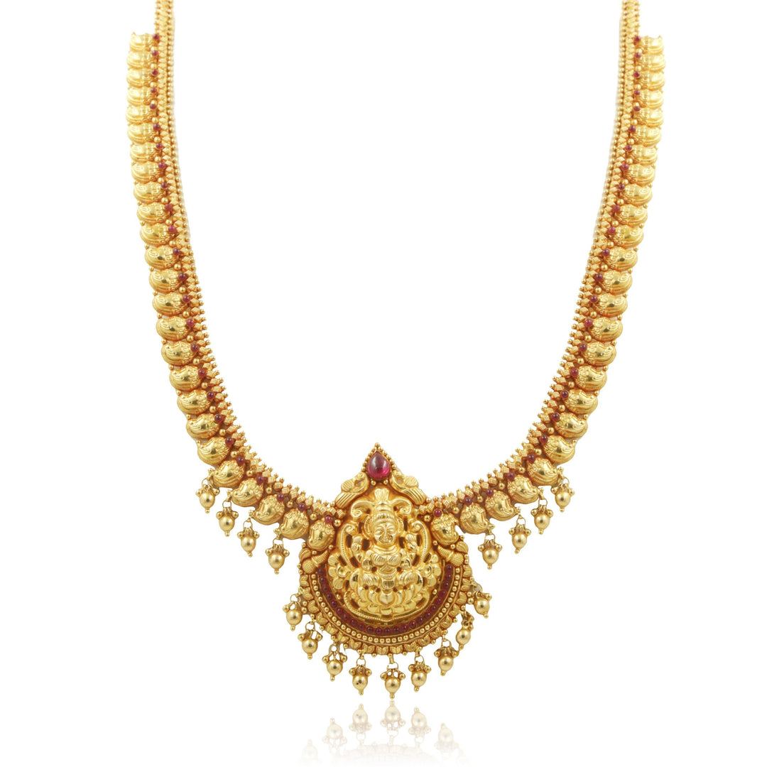 Lakshmi pendant -mango long necklace - PGN0501 KrishnaPearlsandJewellers