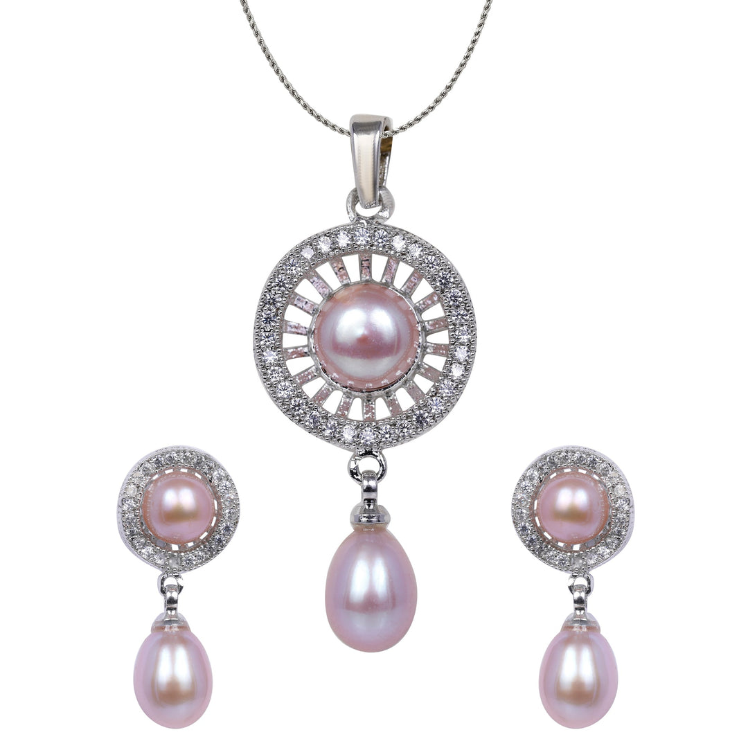 Peach Pearl Pendant with Top P1049