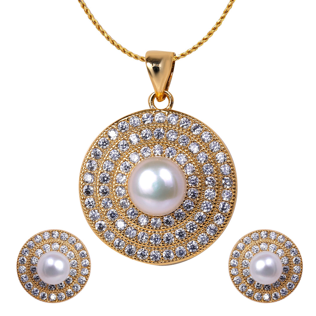Pearl Pendant with Top in CZ P0607