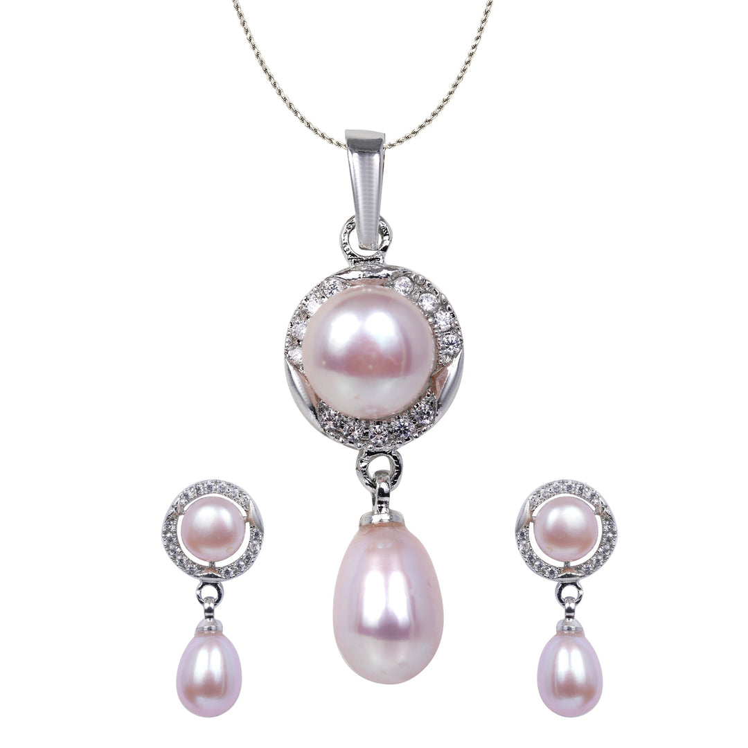 Drop Pearl Pendant with  Hanging Earrings P1050