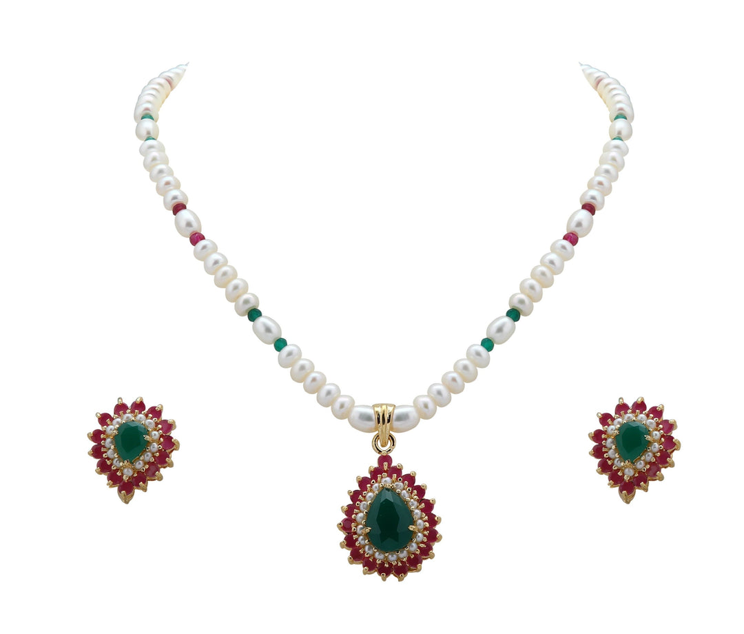 Pearl -MultiStones set -H2794 KrishnaPearlsandJewellers