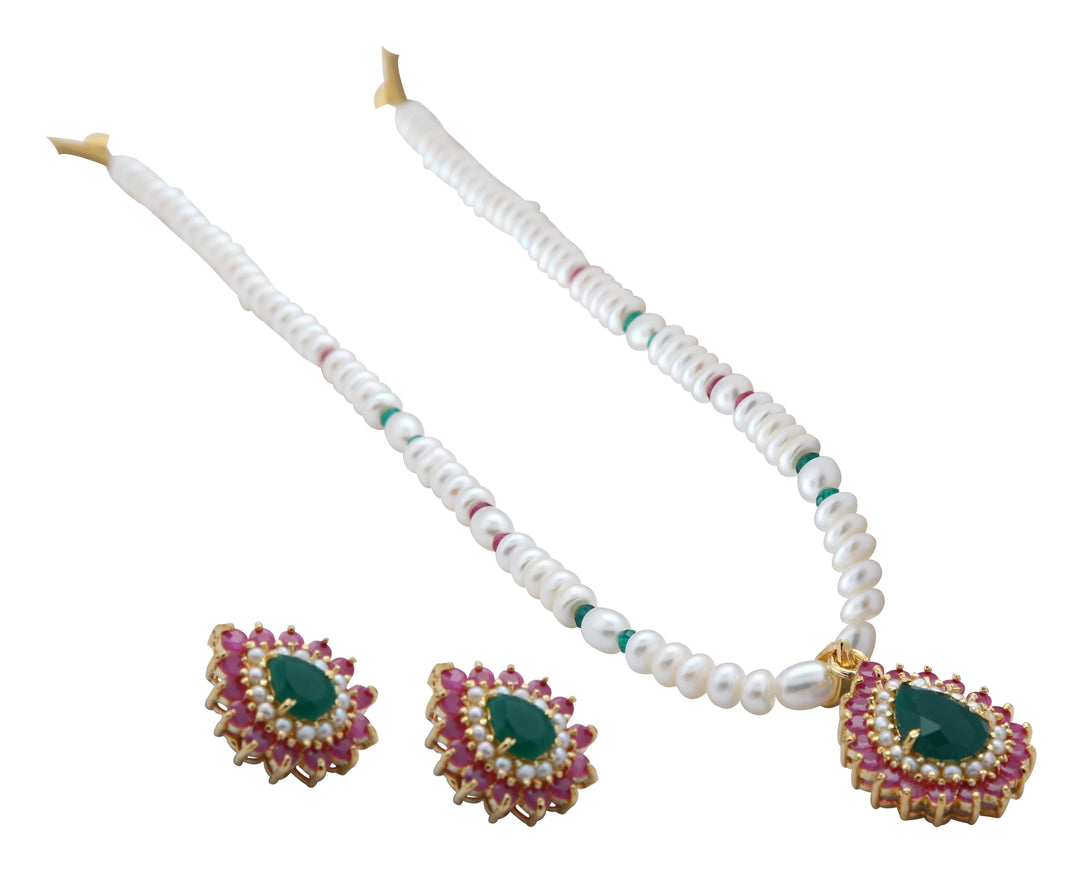 Pearl -MultiStones set -H2794 KrishnaPearlsandJewellers