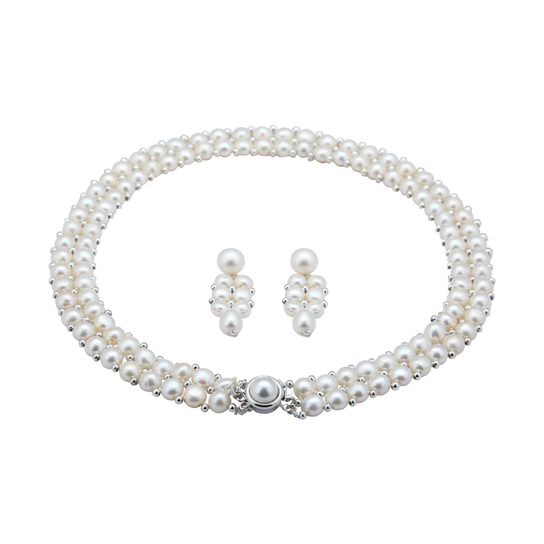 Pearl Choker -Earrings  - H2095 KrishnaPearlsandJewellers