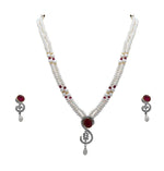 Load image into Gallery viewer, Pearl Set Chain with Earrings - H2197 Krishna Pearls and Jewellers