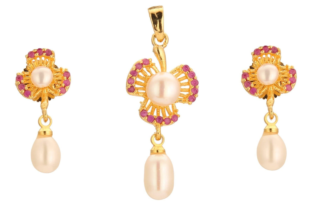 Pearls -Pendant earrings -P0634 KrishnaPearlsandJewellers