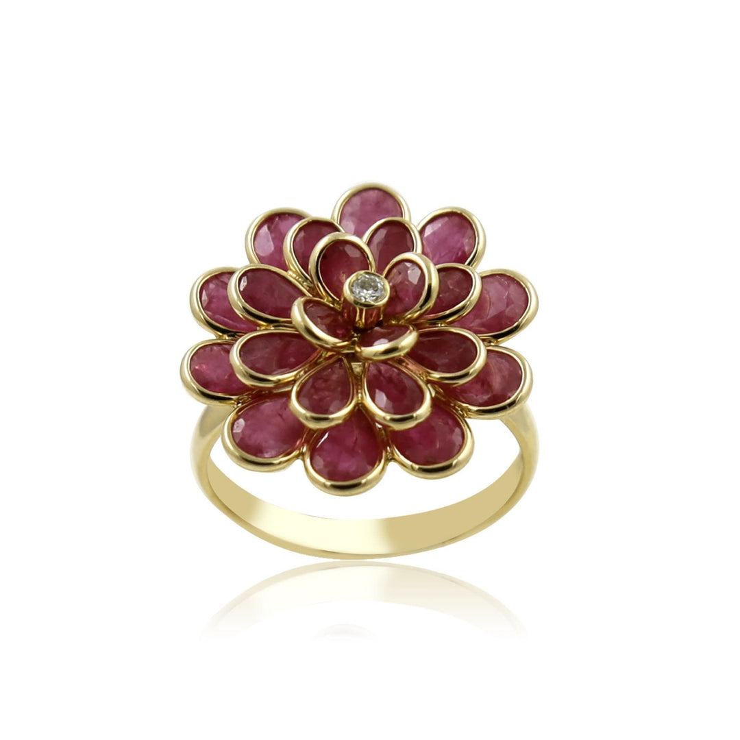 Ruby Petal Ring-GRR0517 KrishnaPearlsandJewellers